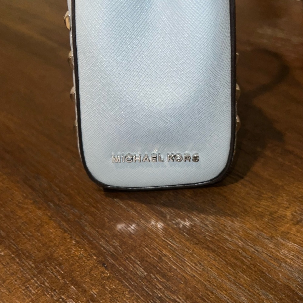 Michael Kors Pale Blue Studded Mini Bag - Picture 3 of 5